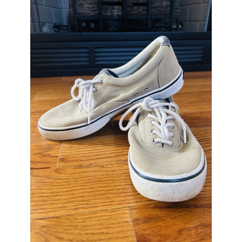 Sperry Striper II CVO Tan Khaki Canvas Lace Up Casual Sneakers Mens Size 8.5M